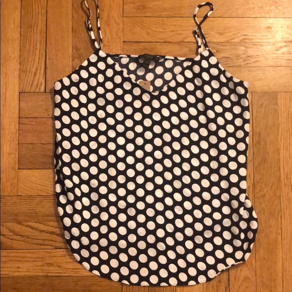 Jcrew Navy polka dot cami NWT Sz 10